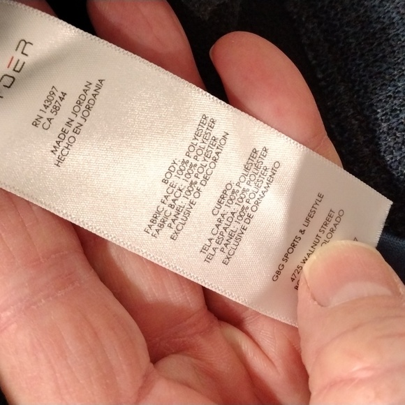 Spyder men's navy blue zip pullover with orange detailing. Medium - Picture 3 of 9